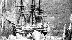 The two ships in Sir John Franklin's Northwest Passage expedition became trapped in ice off King William Island 